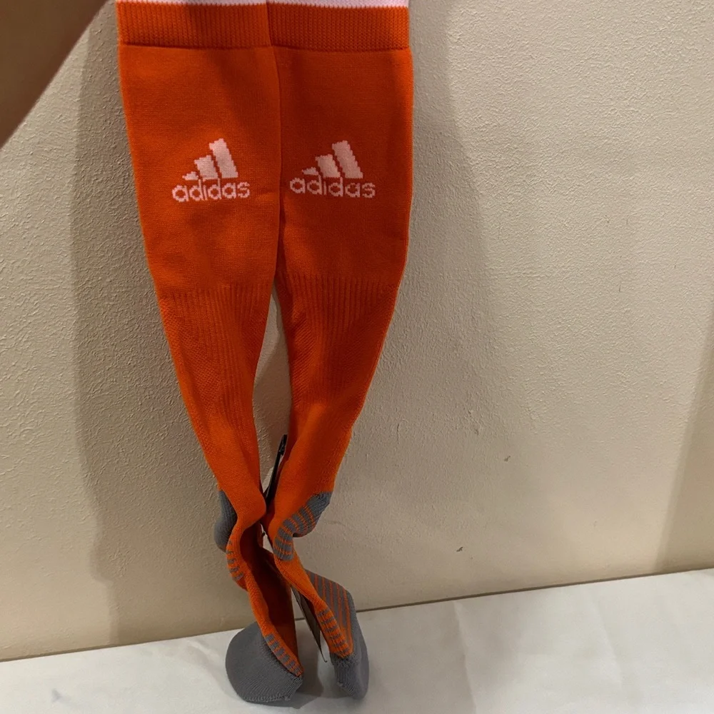 adidas Kids' Vibrant Orange and Gray Socks
